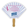 Shell Stock Shape Fan w/ Wooden Stick